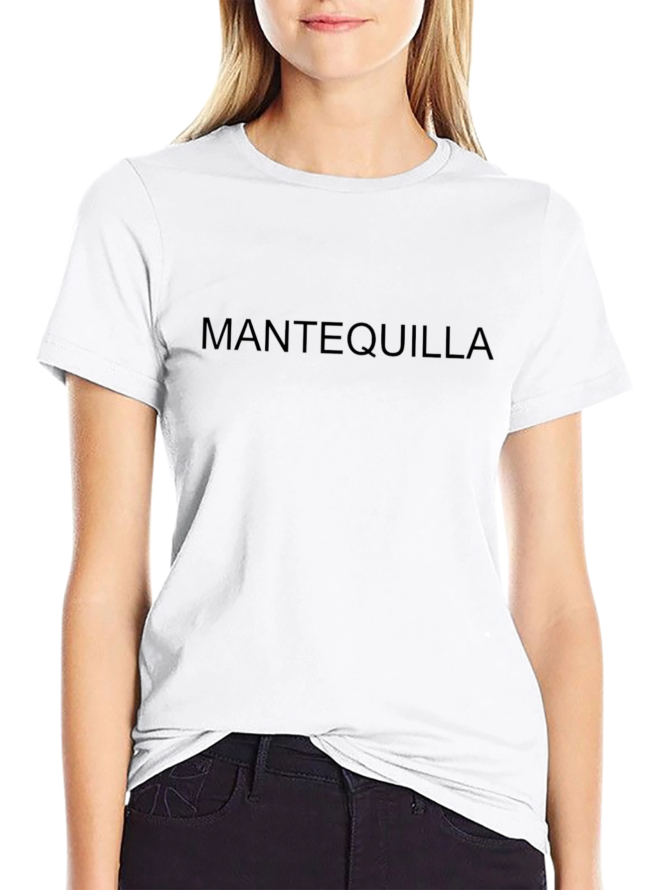 Mantequilla Text Graphic Black T-Shirt