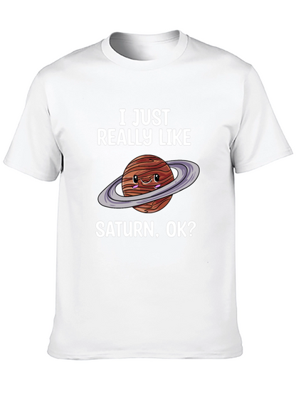 Saturn Lover Graphic Tee - Cute Planet Shirt