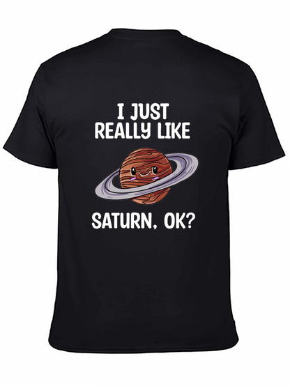Saturn Lover Graphic Tee - Cute Planet Shirt