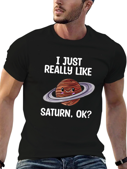 Saturn Lover Graphic Tee - Cute Planet Shirt