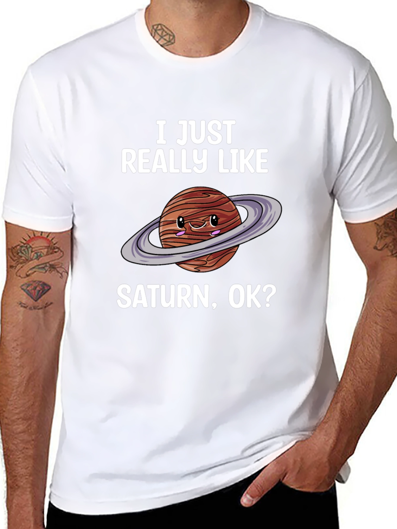 Saturn Lover Graphic Tee - Cute Planet Shirt