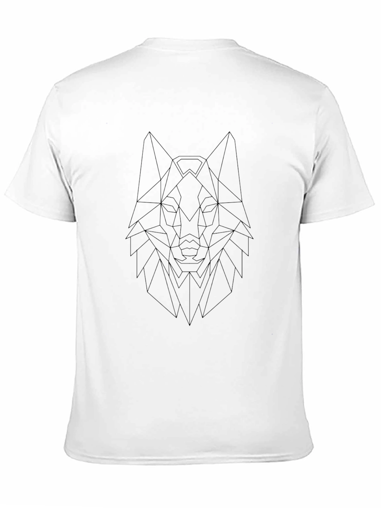 Geometric Wolf Head Graphic Tee - Modern Style