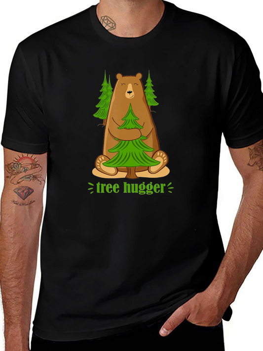 Tree Hugger Bear Graphic T-Shirt - Earth Friendly Tee