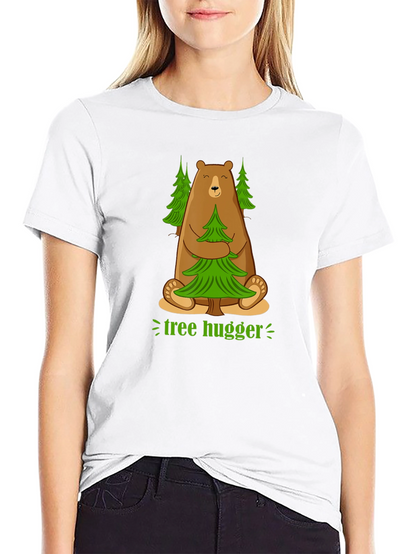 Tree Hugger Bear Graphic T-Shirt - Earth Friendly Tee