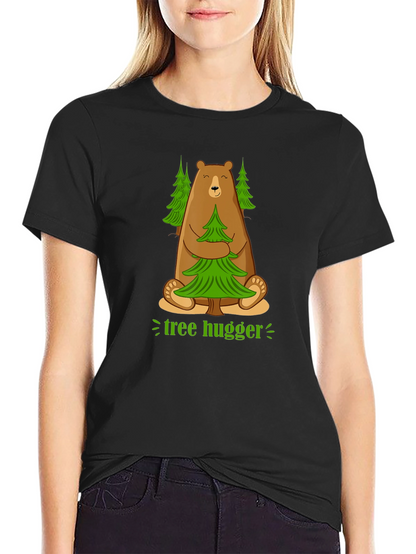 Tree Hugger Bear Graphic T-Shirt - Earth Friendly Tee