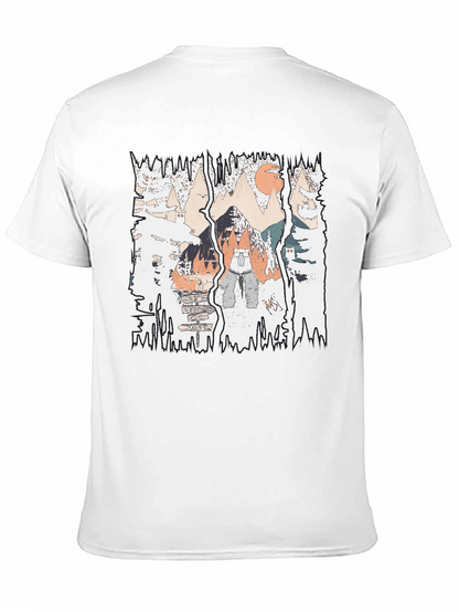 Mountain Adventure Graphic Tee - Black Cotton Shirt