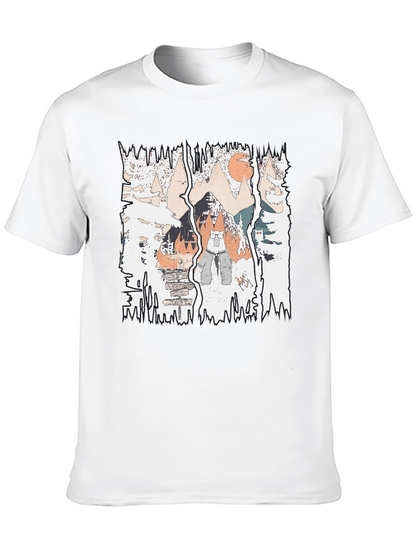 Mountain Adventure Graphic Tee - Black Cotton Shirt