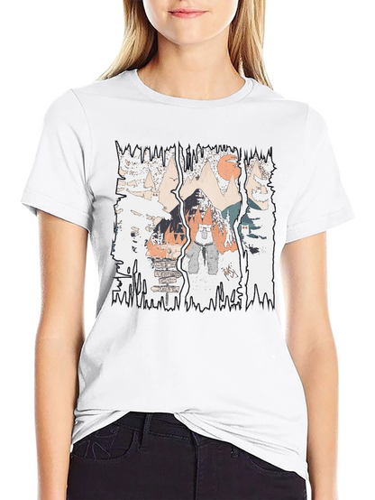 Mountain Adventure Graphic Tee - Black Cotton Shirt