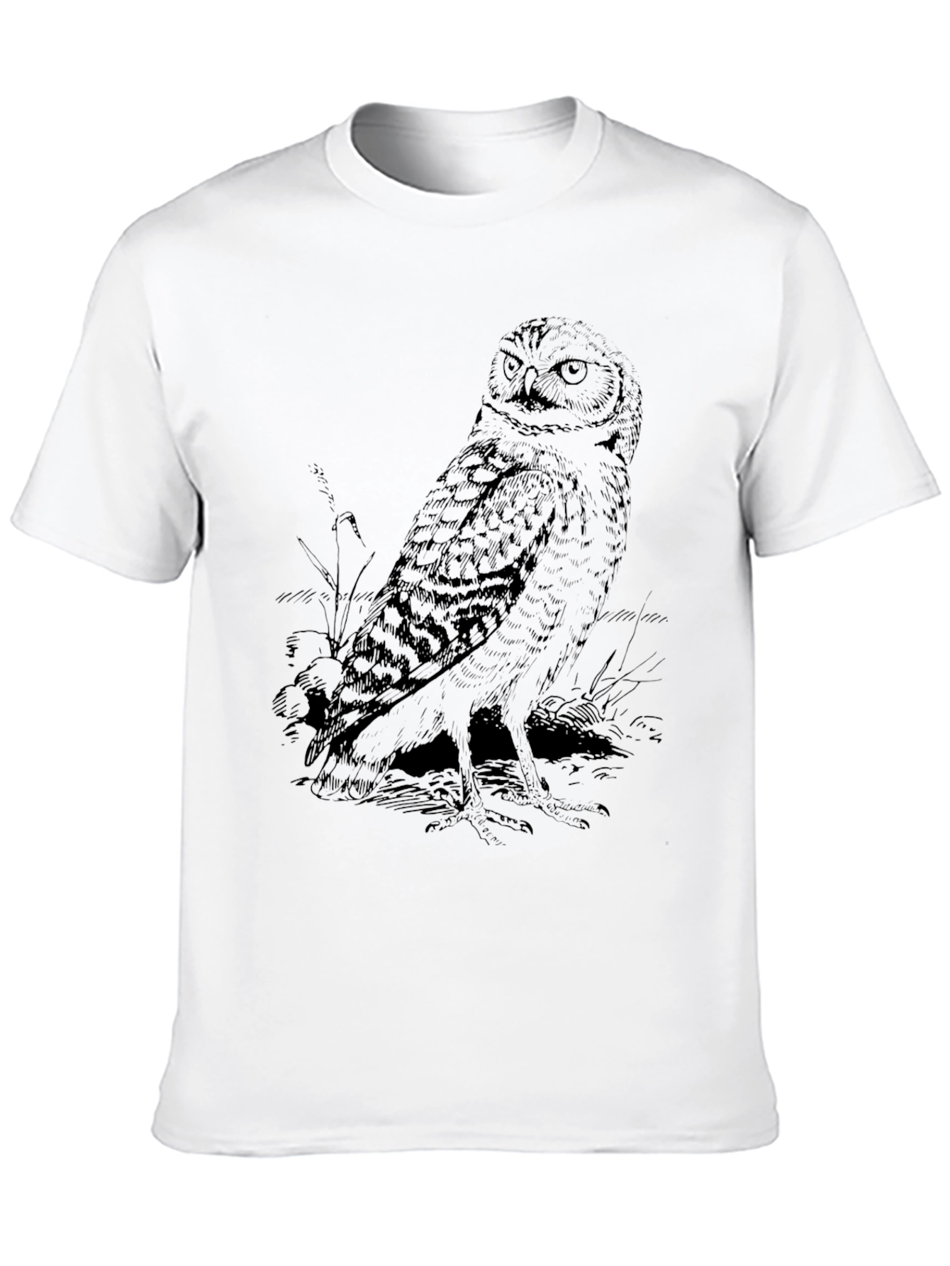 Owl Graphic Print Mens Tee - Black