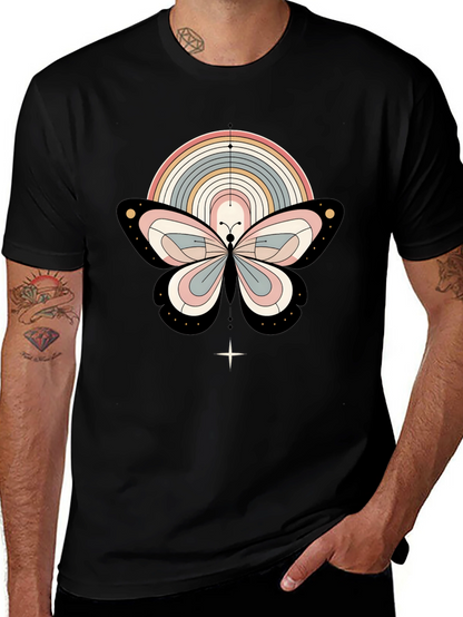 Boho Butterfly Rainbow Graphic Tee - Stylish & Unique