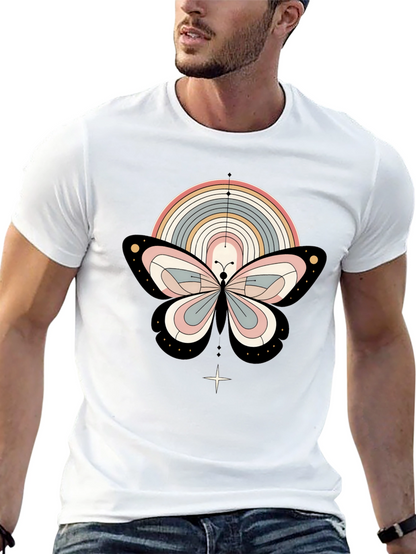 Boho Butterfly Rainbow Graphic Tee - Stylish & Unique