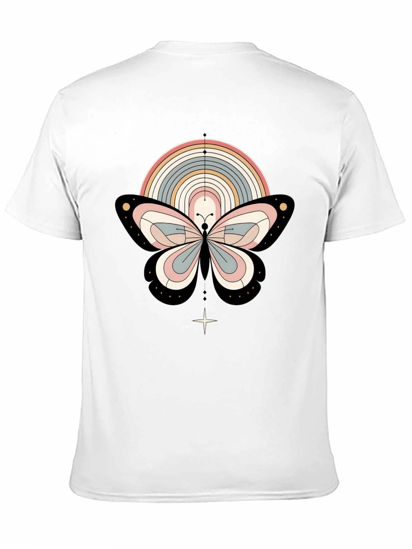 Boho Butterfly Rainbow Graphic Tee - Stylish & Unique