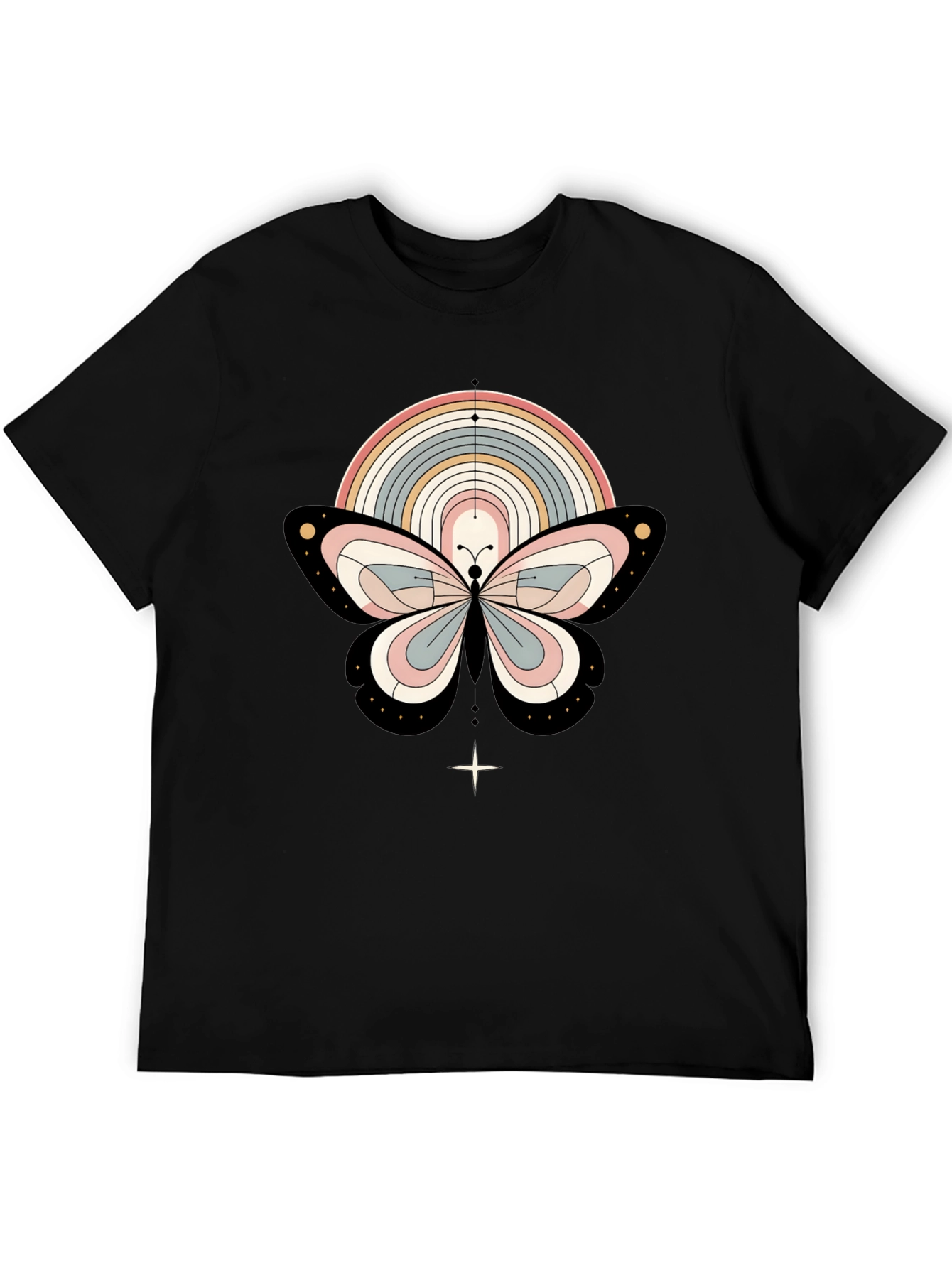 Boho Butterfly Rainbow Graphic Tee - Stylish & Unique