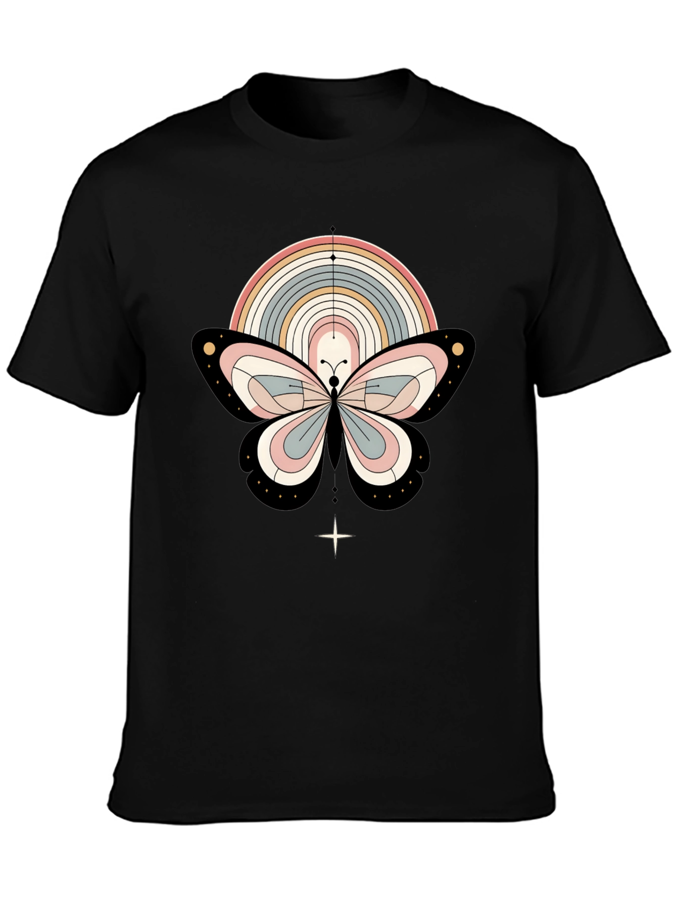 Boho Butterfly Rainbow Graphic Tee - Stylish & Unique