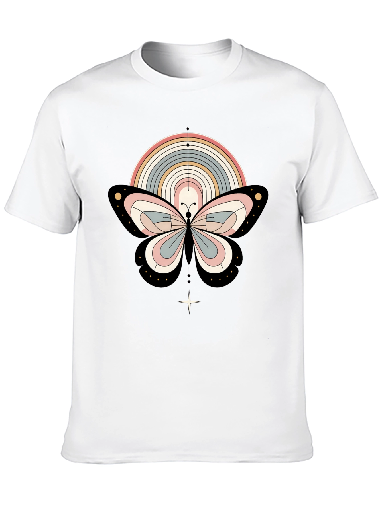 Boho Butterfly Rainbow Graphic Tee - Stylish & Unique