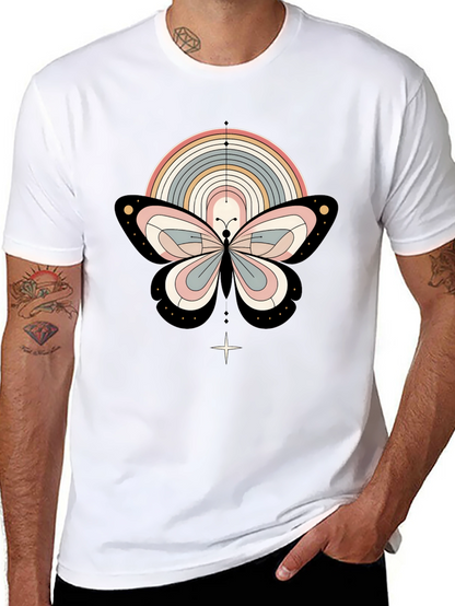 Boho Butterfly Rainbow Graphic Tee - Stylish & Unique