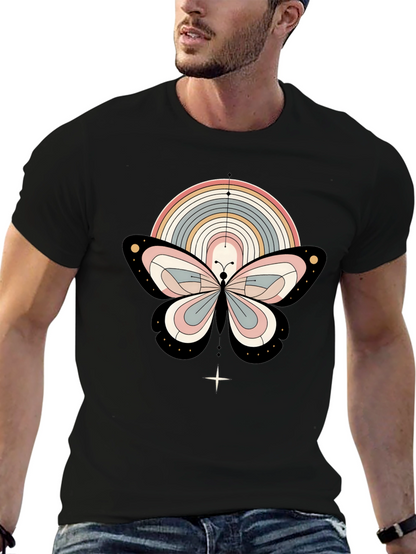 Boho Butterfly Rainbow Graphic Tee - Stylish & Unique