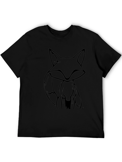 Stylish Fox Graphic Black T-Shirt