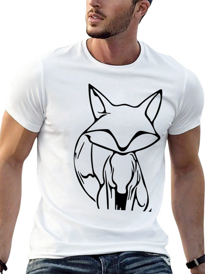Stylish Fox Graphic Black T-Shirt