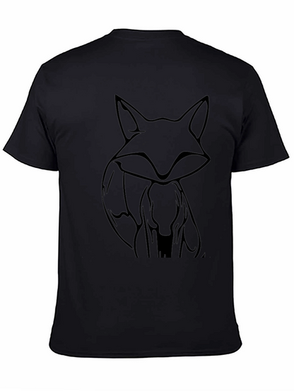 Stylish Fox Graphic Black T-Shirt