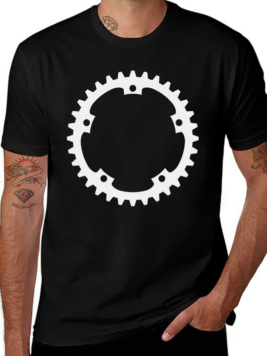 Gear Design T-Shirt - Black Cotton Tee