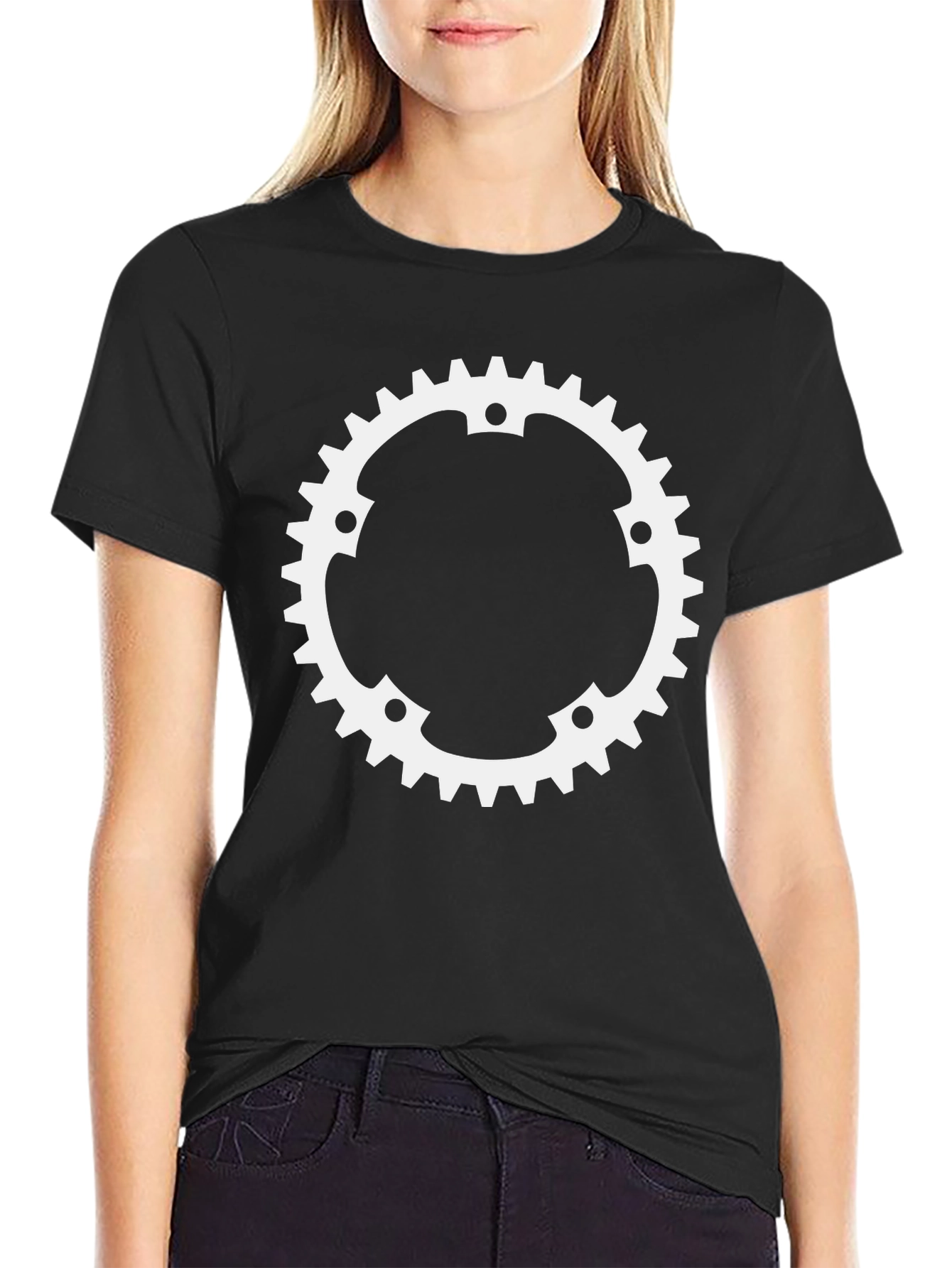 Gear Design T-Shirt - Black Cotton Tee