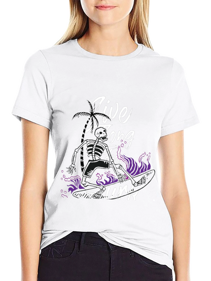 Live Long Surf T-Shirt - Black Graphic Tee
