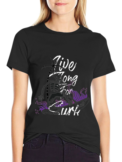 Live Long Surf T-Shirt - Black Graphic Tee