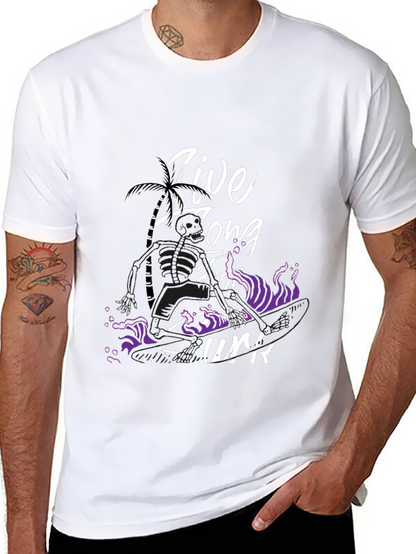 Live Long Surf T-Shirt - Black Graphic Tee