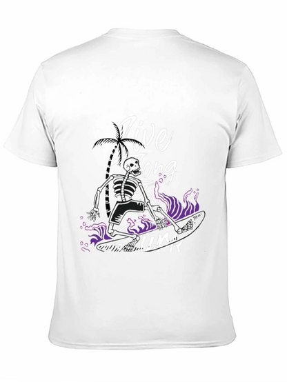 Live Long Surf T-Shirt - Black Graphic Tee