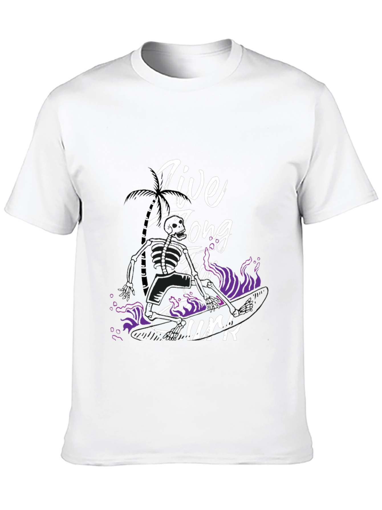 Live Long Surf T-Shirt - Black Graphic Tee