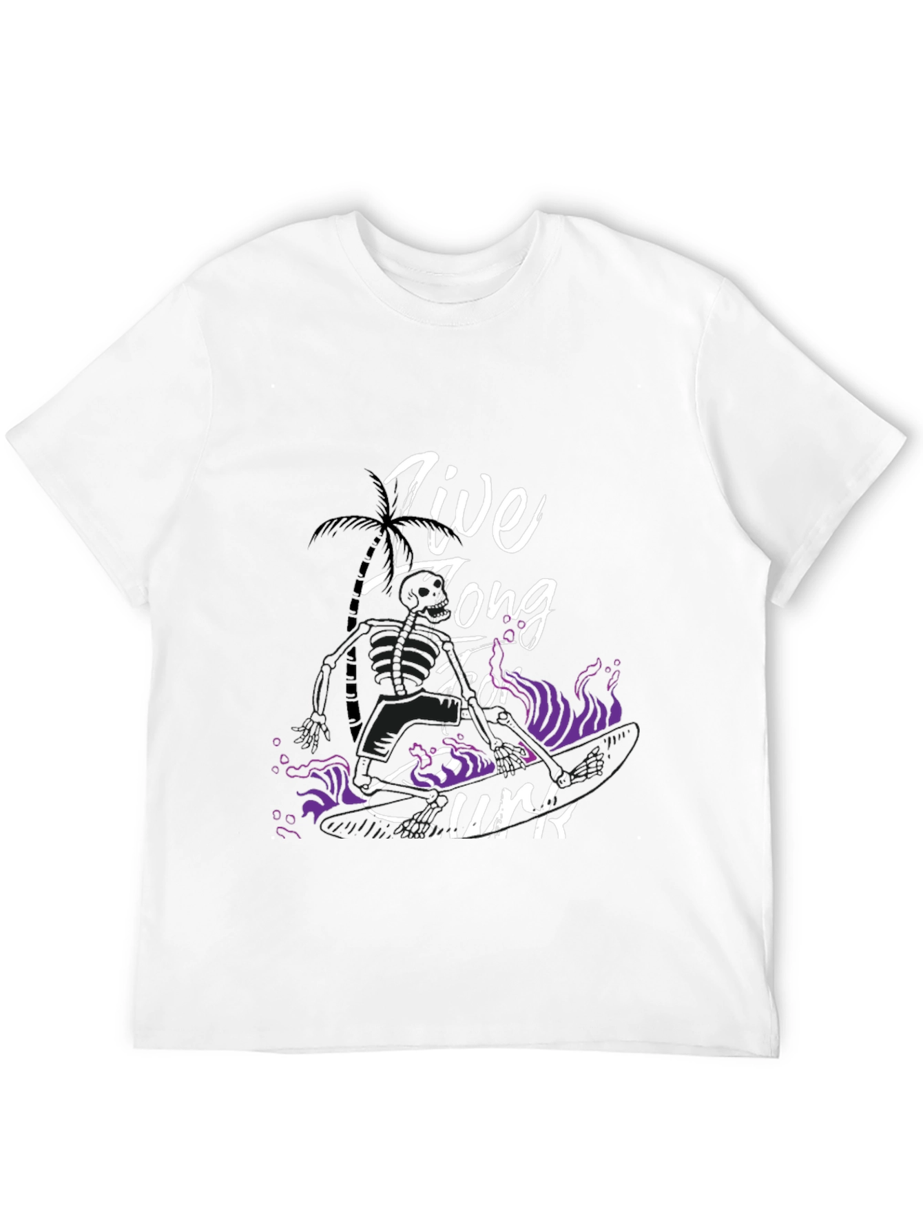 Live Long Surf T-Shirt - Black Graphic Tee