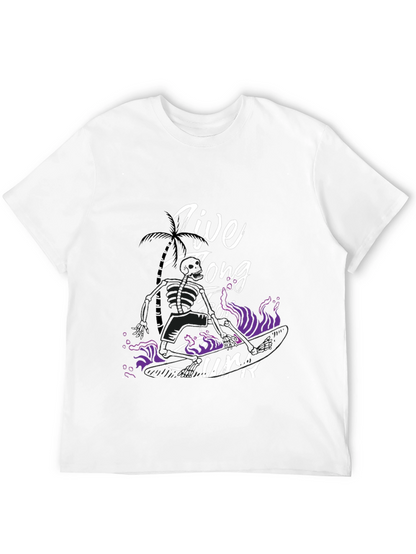 Live Long Surf T-Shirt - Black Graphic Tee