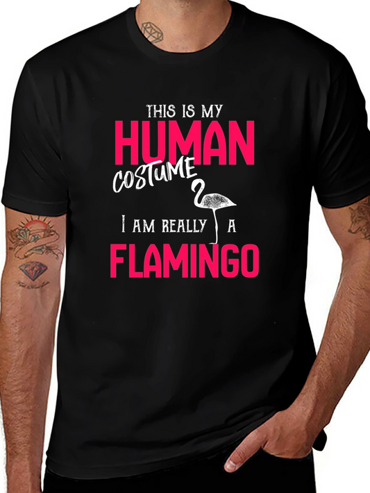 Human Costume Flamingo T-Shirt Funny Halloween Costume Tee