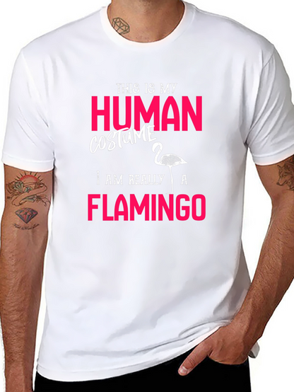 Human Costume Flamingo T-Shirt Funny Halloween Costume Tee
