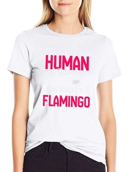 Human Costume Flamingo T-Shirt Funny Halloween Costume Tee