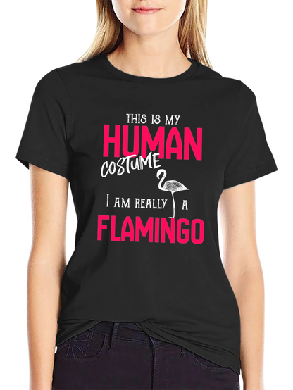 Human Costume Flamingo T-Shirt Funny Halloween Costume Tee