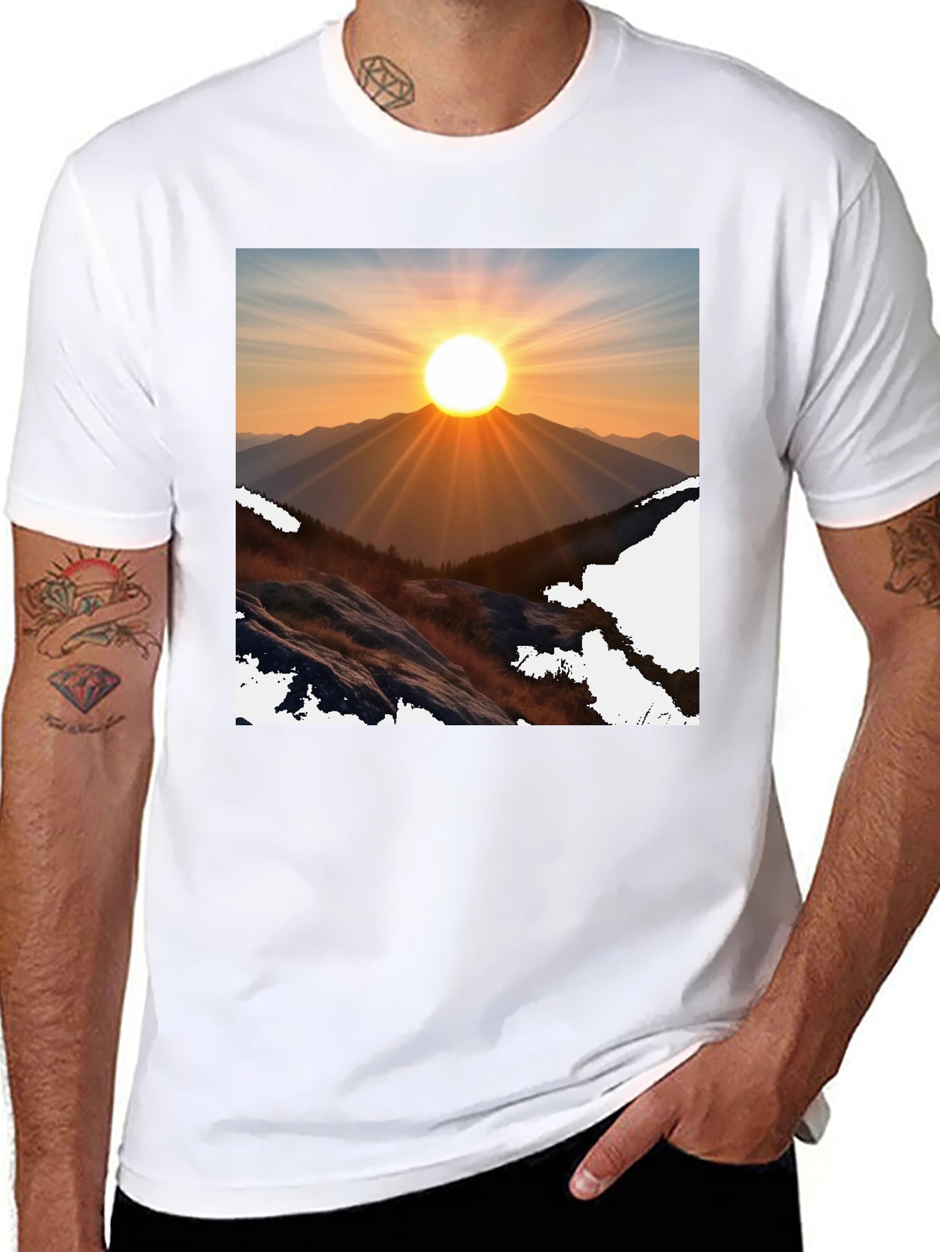 Sunrise Mountain Graphic Tee - Black