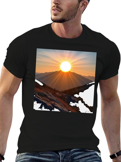 Sunrise Mountain Graphic Tee - Black