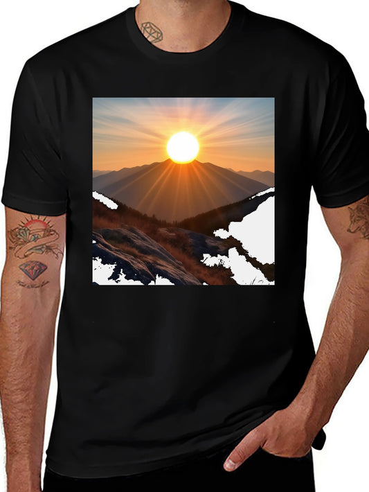 Sunrise Mountain Graphic Tee - Black