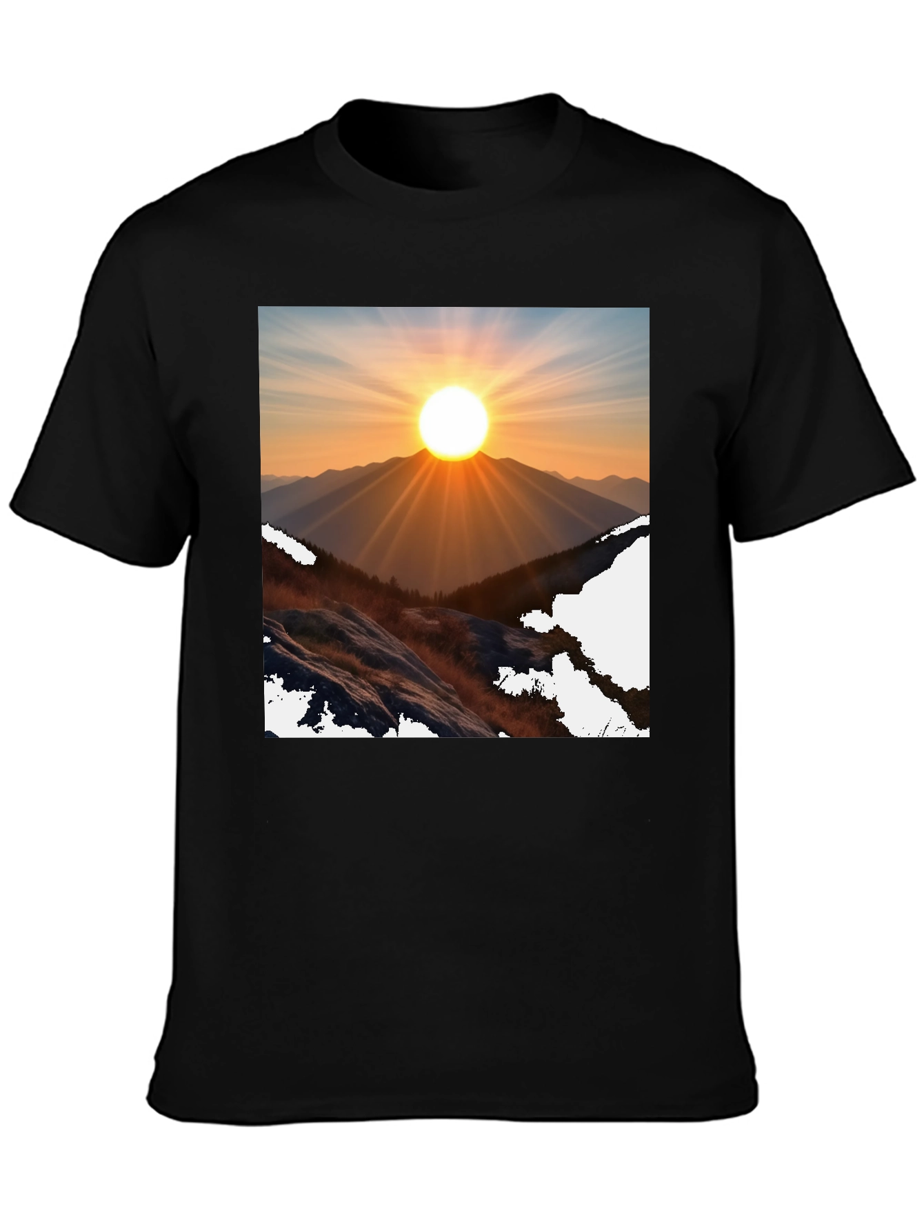 Sunrise Mountain Graphic Tee - Black