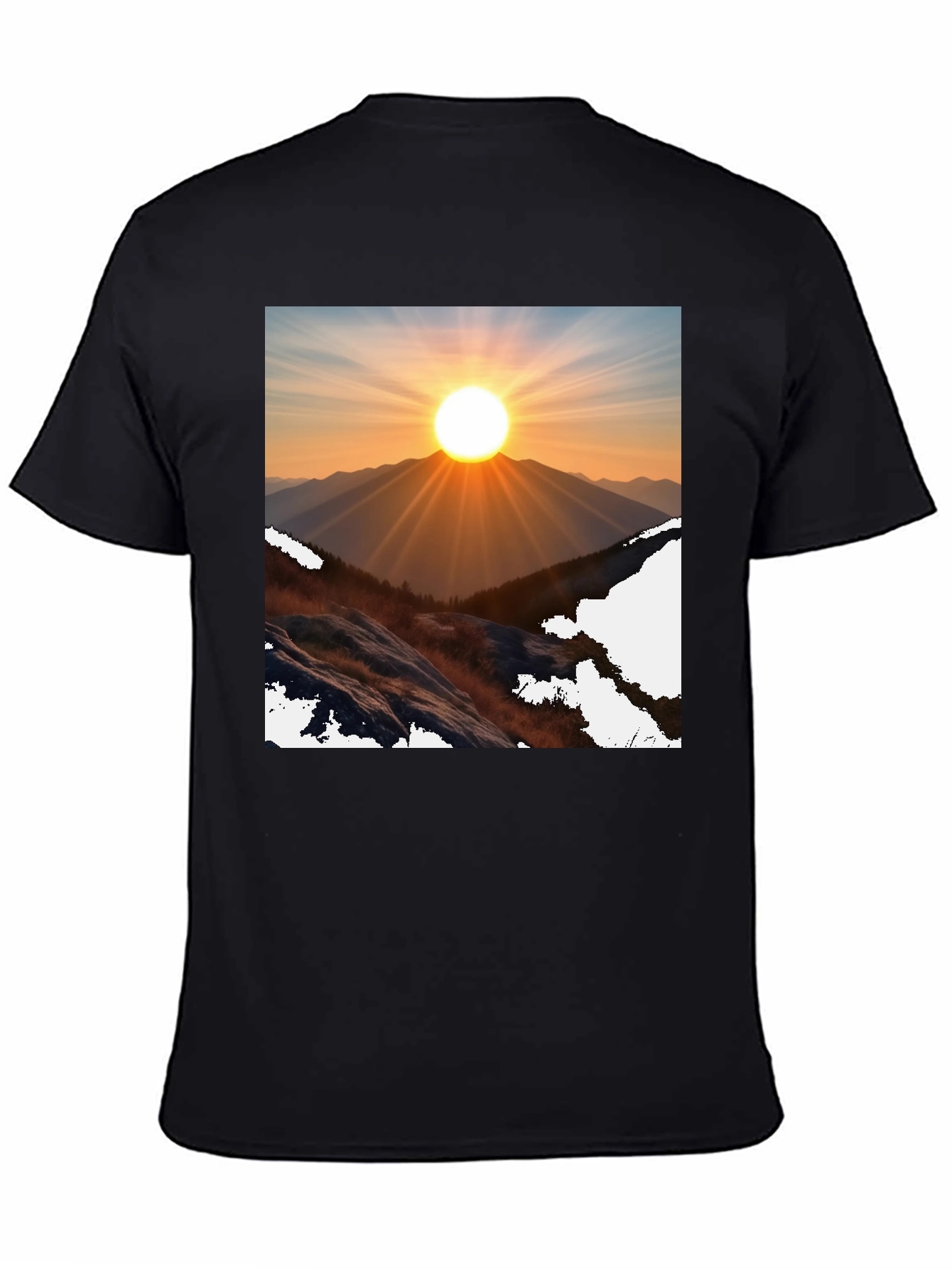 Sunrise Mountain Graphic Tee - Black