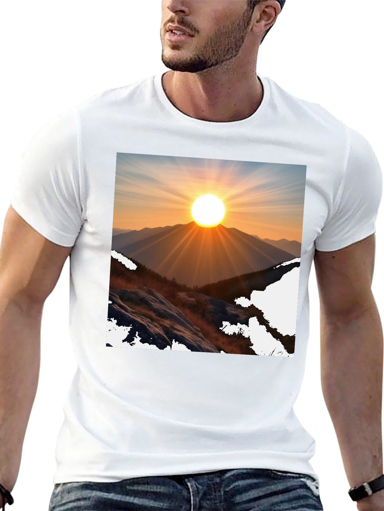 Sunrise Mountain Graphic Tee - Black