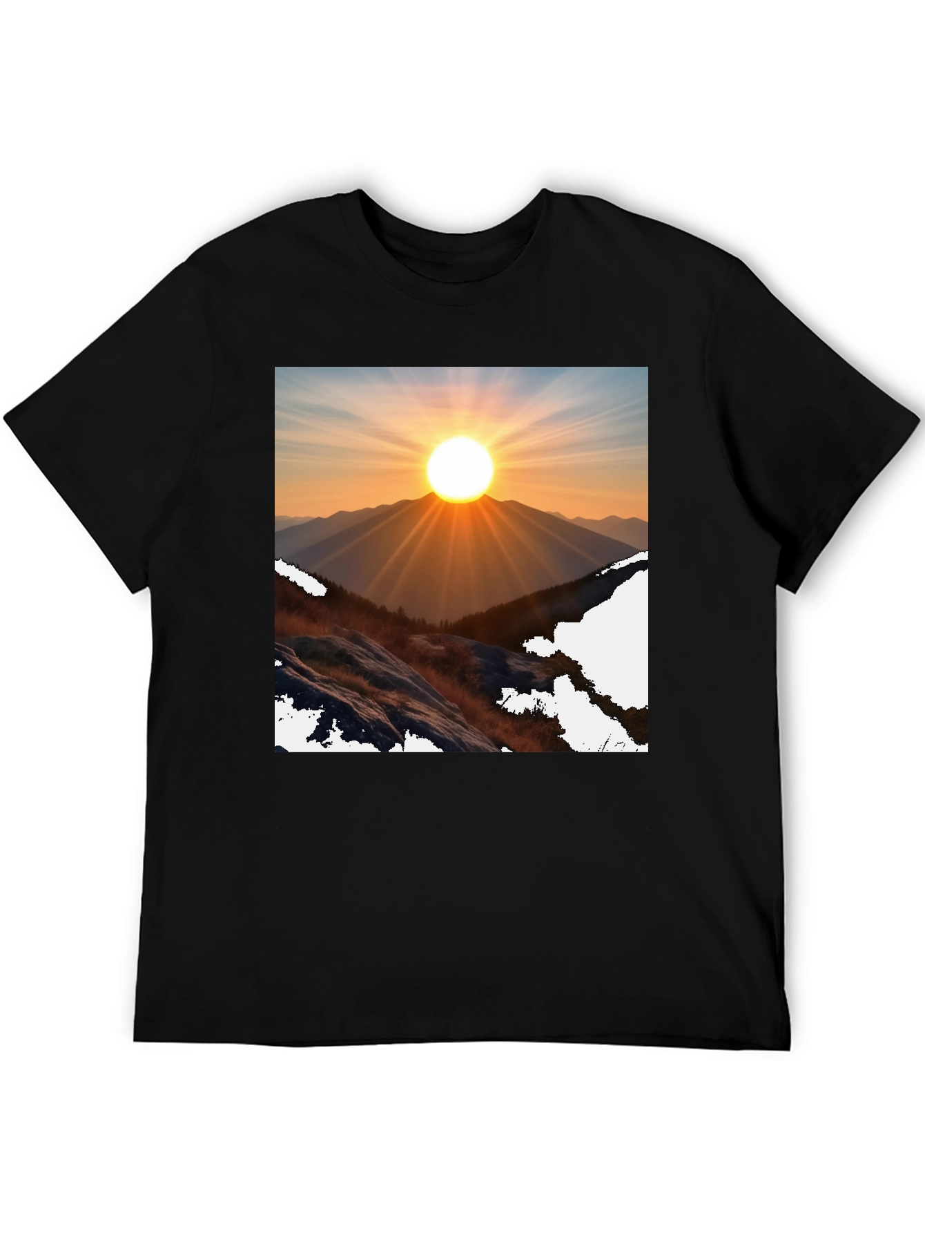 Sunrise Mountain Graphic Tee - Black