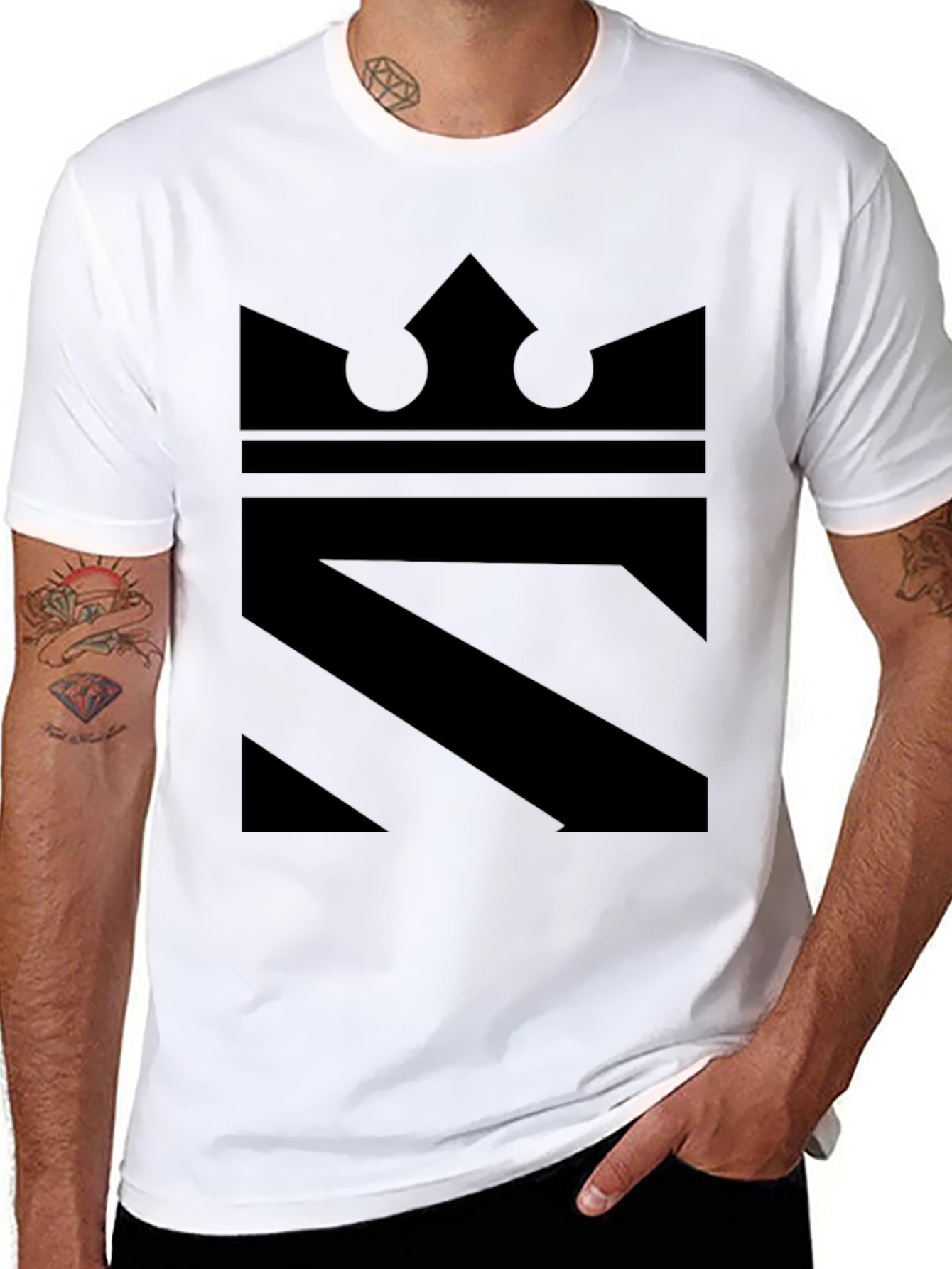 King Graphic Tee - Modern Black Print Shirt