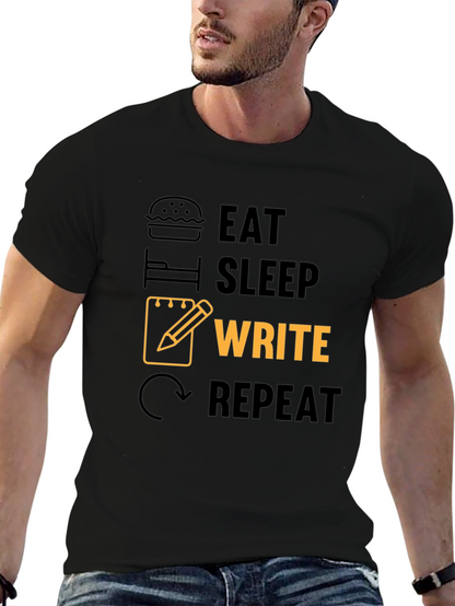 Eat Sleep Write Repeat Novelty T-Shirt