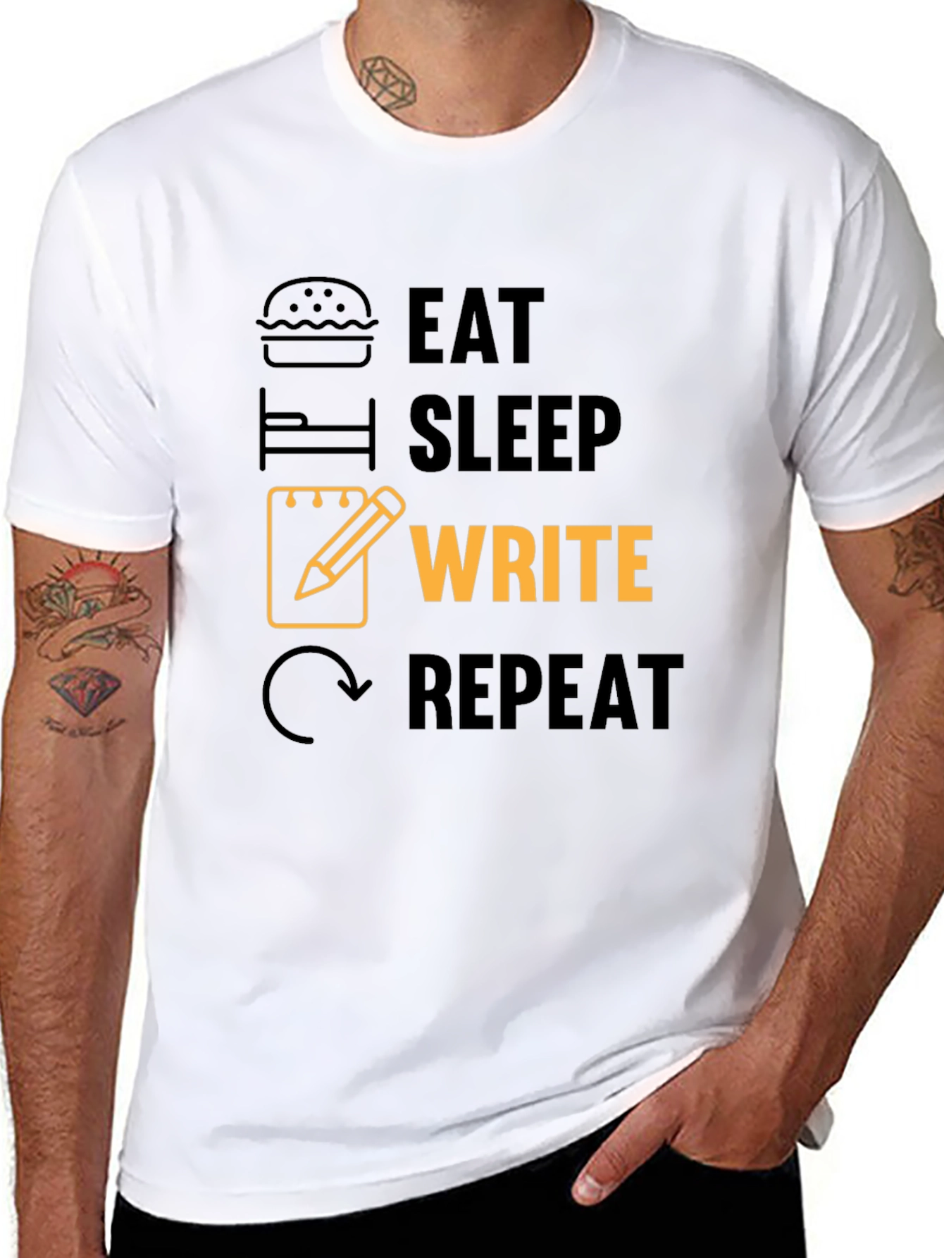 Eat Sleep Write Repeat Novelty T-Shirt
