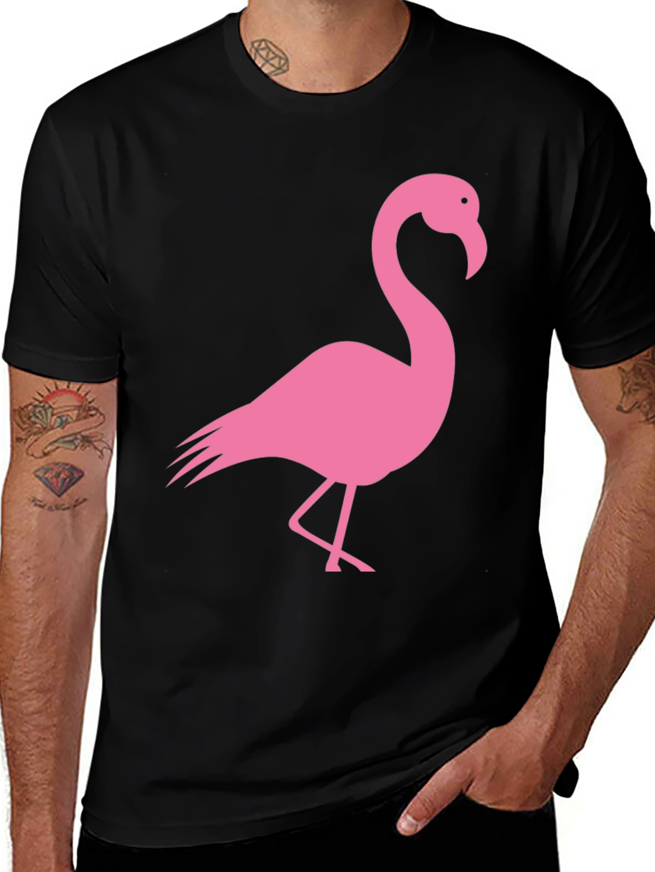 Black Flamingo Graphic Tee - Trendy Casual Style
