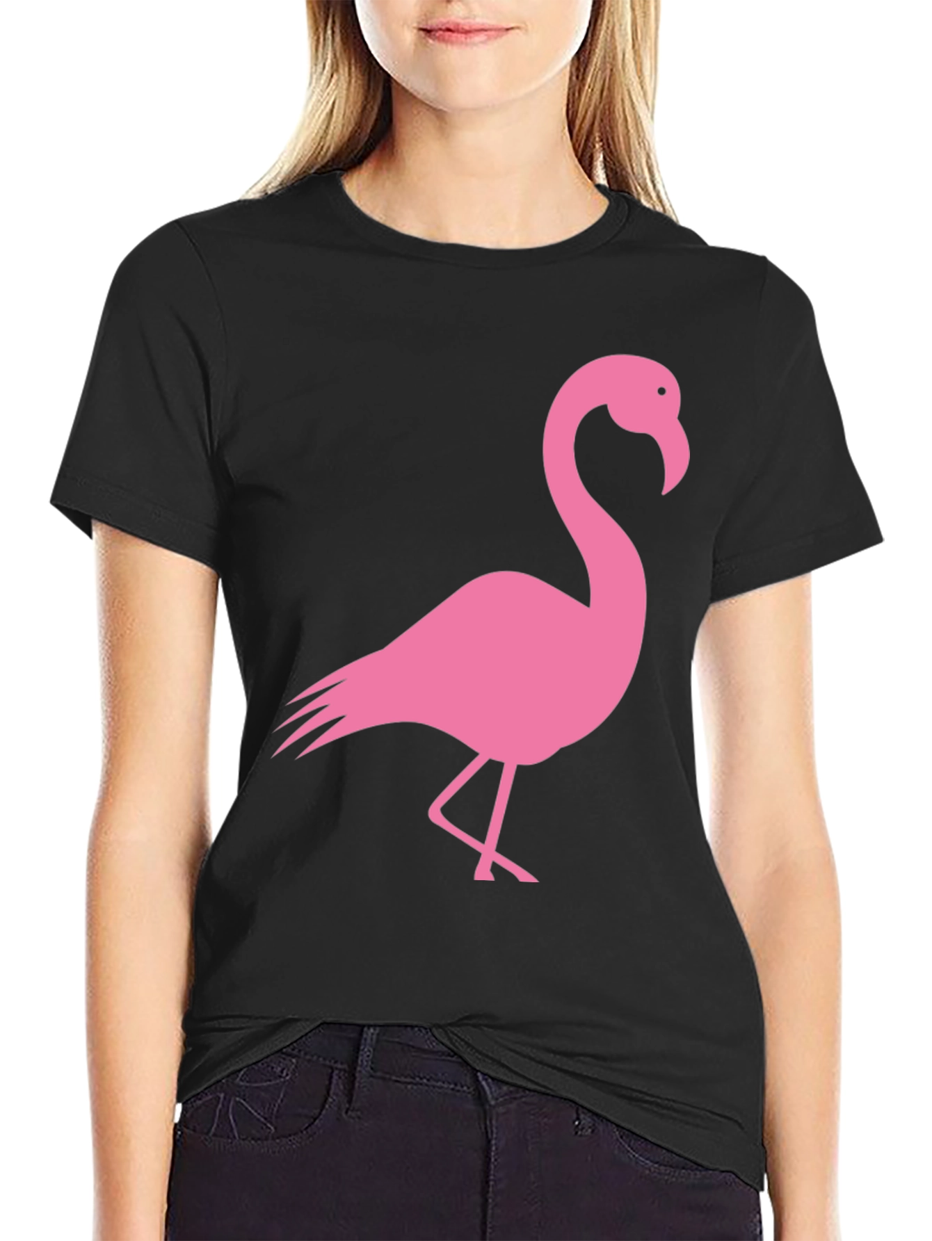 Black Flamingo Graphic Tee - Trendy Casual Style
