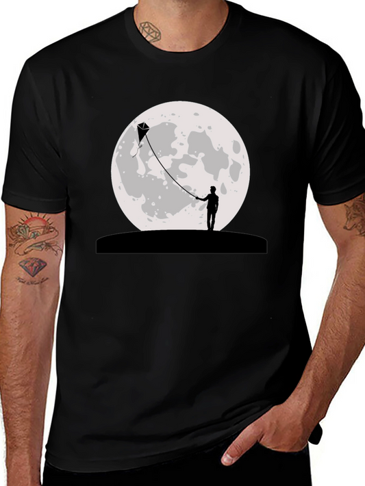 Moon Kite Black T-Shirt